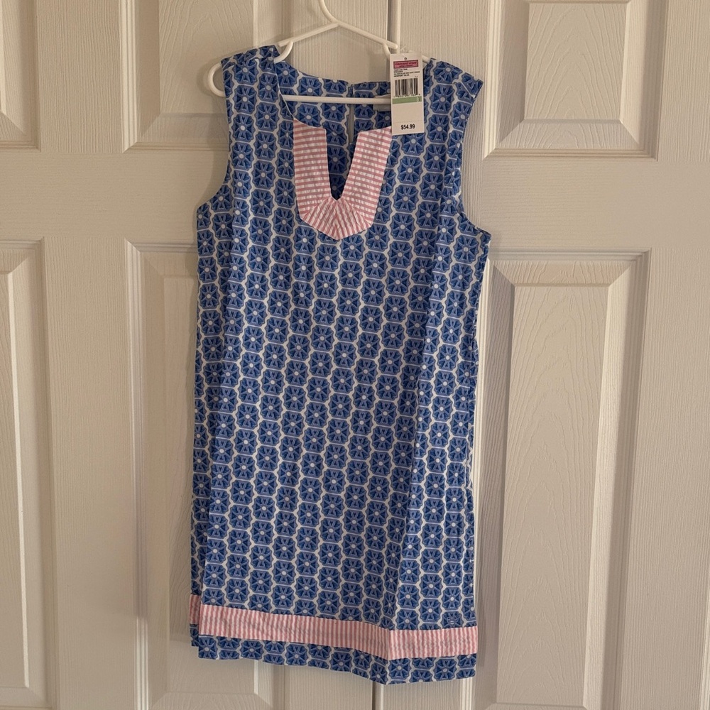 Vineyard Vines Newport Blue and Pink Dress